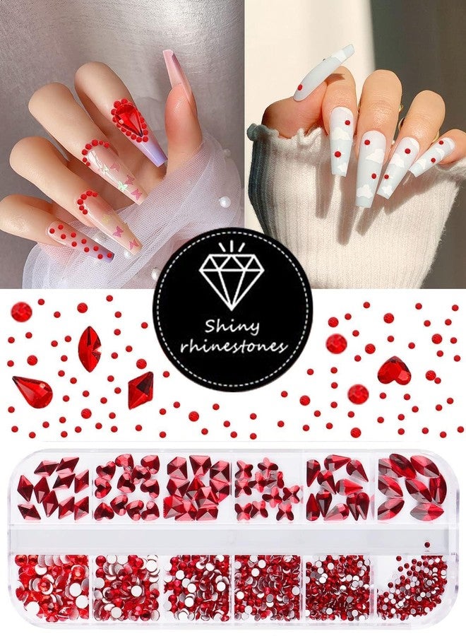 EBANKU Valentine's Day Nail Rhinestone EBANKU Red Hearts Nail Rhinestones Butterfly Round Nail Art Crystals Diamonds Flat Back Rhinestones 3D Diamond Stone Nail Gems with Tweezer for Valentine's Day - Image 5